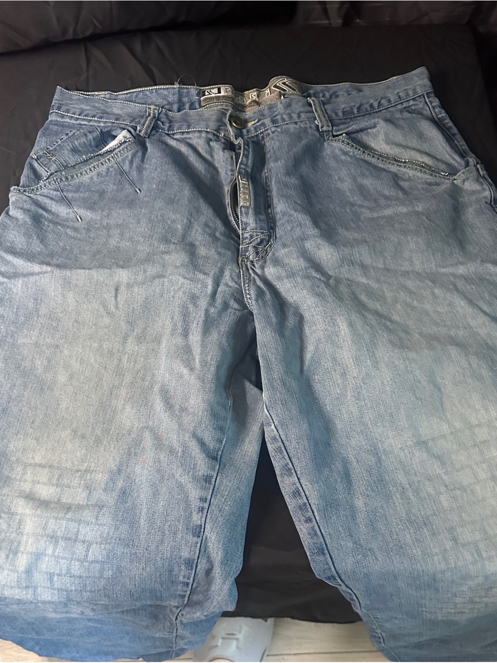 Men's Light Blue Washed Denim Jeans - Casual Fit-Kani brand size 38/34-#638